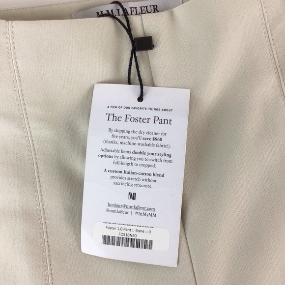 NWT MM Lafleur The Foster Pants 1.0 in Bone | 0 - Picture 12 of 16